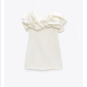 Zara Cream Ruffle Strap Dress - ✨ Bloggers Fav!